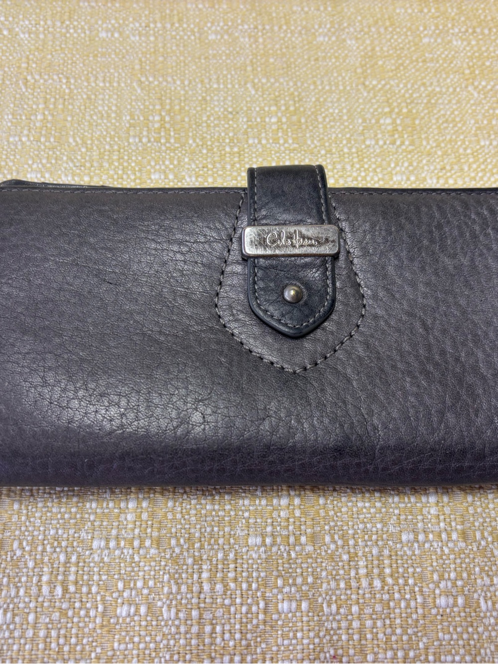 Cole Haan Dark Gray Leather Snap Wallet